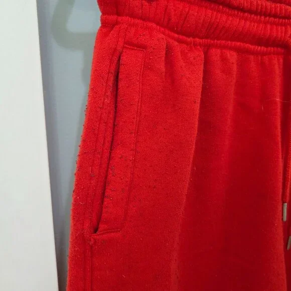 Men’s Dream USA Red Fleece Cargo Sweatpants Size XL –  Drawstring w/ Pockets - Picture 4 of 10